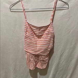 American Eagle Outfitters Pink and White Camisole